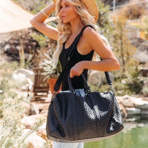 Vici Collection - Black Vegan Leather Duffle Bag - Picture 5 of 5